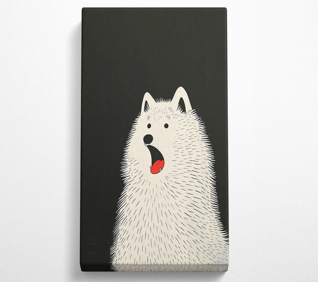  A Canvas Print of Red Tongue White Fur Canvas Wall Art