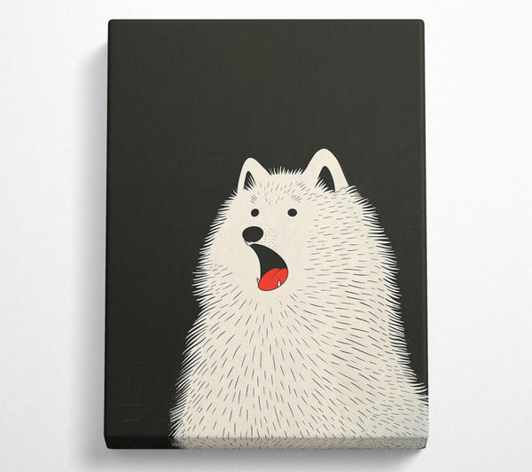 A Canvas Print of Red Tongue White Fur Canvas Wall Art