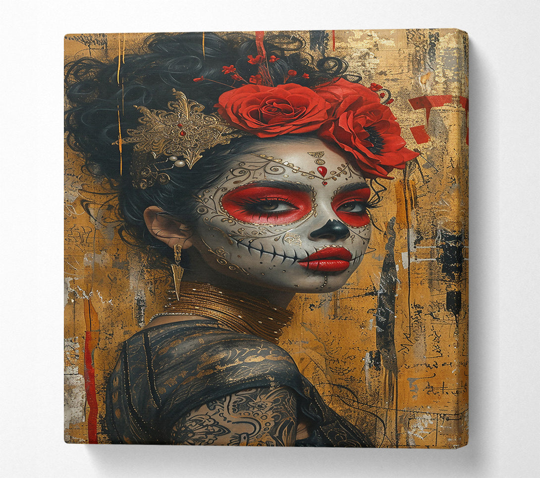  A Canvas Print of Golden Red Embrace Canvas Art