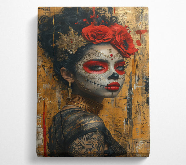  A Canvas Print of Golden Red Embrace Canvas Art