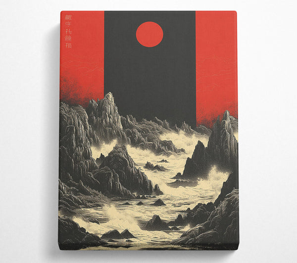  A Canvas Print of Crimson Coastline Canvas Wall Art