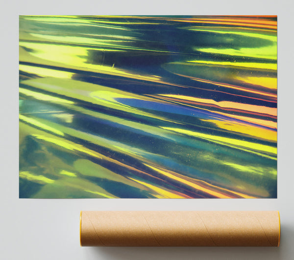 Yellow Shimmering Lines Print