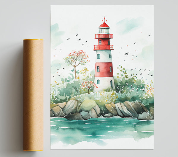 Lighthouse Watercolour Giclee Print