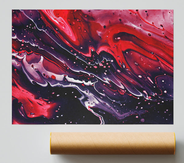 Crimson Cosmic Flow Print