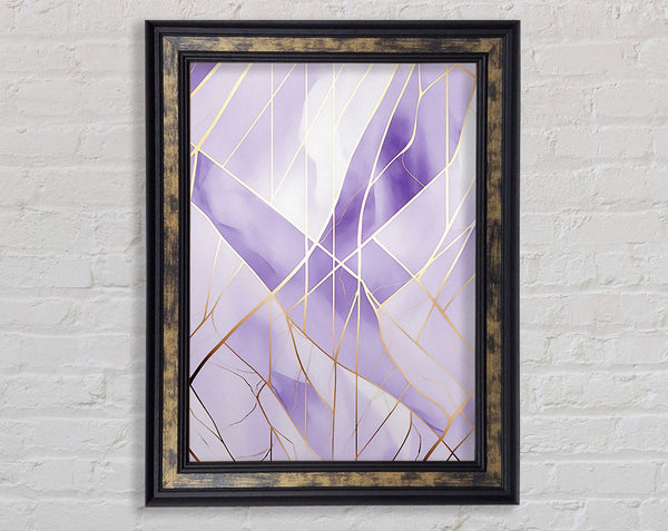 Lilac Gold Lines Framed Print