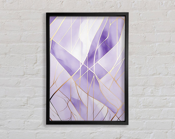 Lilac Gold Lines Framed Print