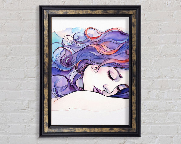 Lilac Woman Sleeping Framed Print
