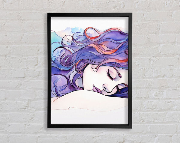Lilac Woman Sleeping Framed Print