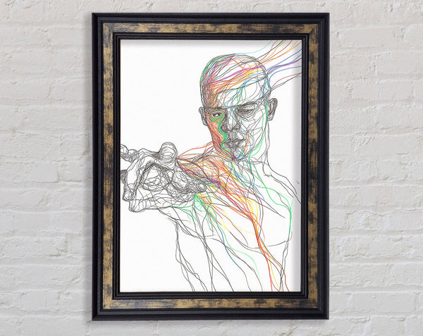 Line Man Framed Print