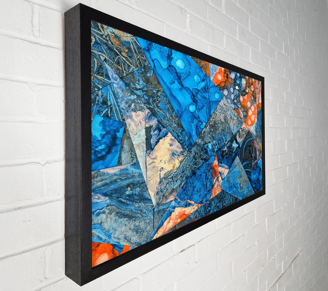  A Canvas Print of Azure Geometric Splattering Canvas Art