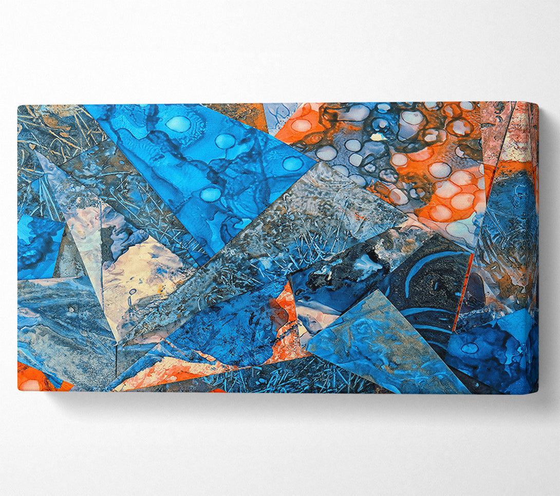  A Canvas Print of Azure Geometric Splattering Canvas Art