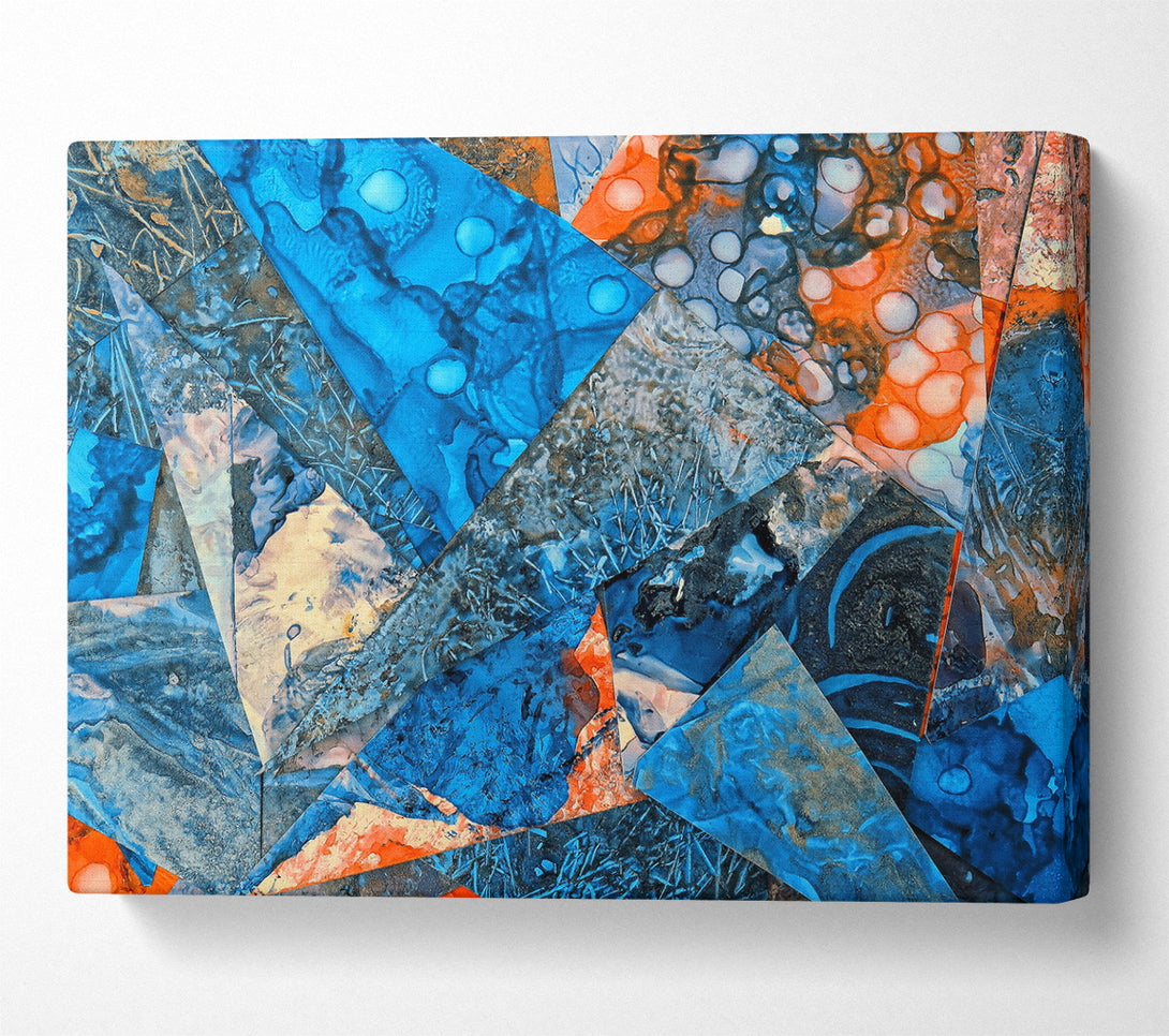  A Canvas Print of Azure Geometric Splattering Canvas Art