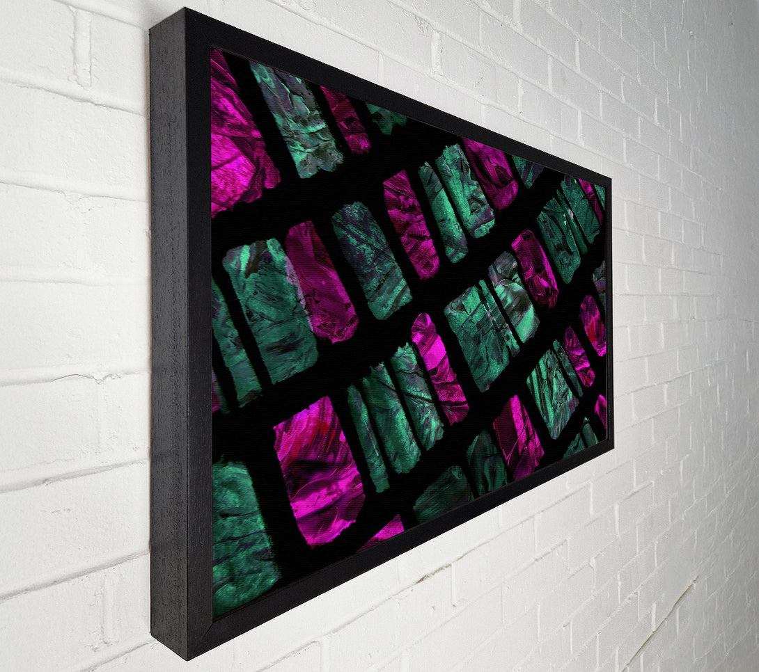  A Canvas Print of Fuchsia Brick Pattern Canvas Wall Art