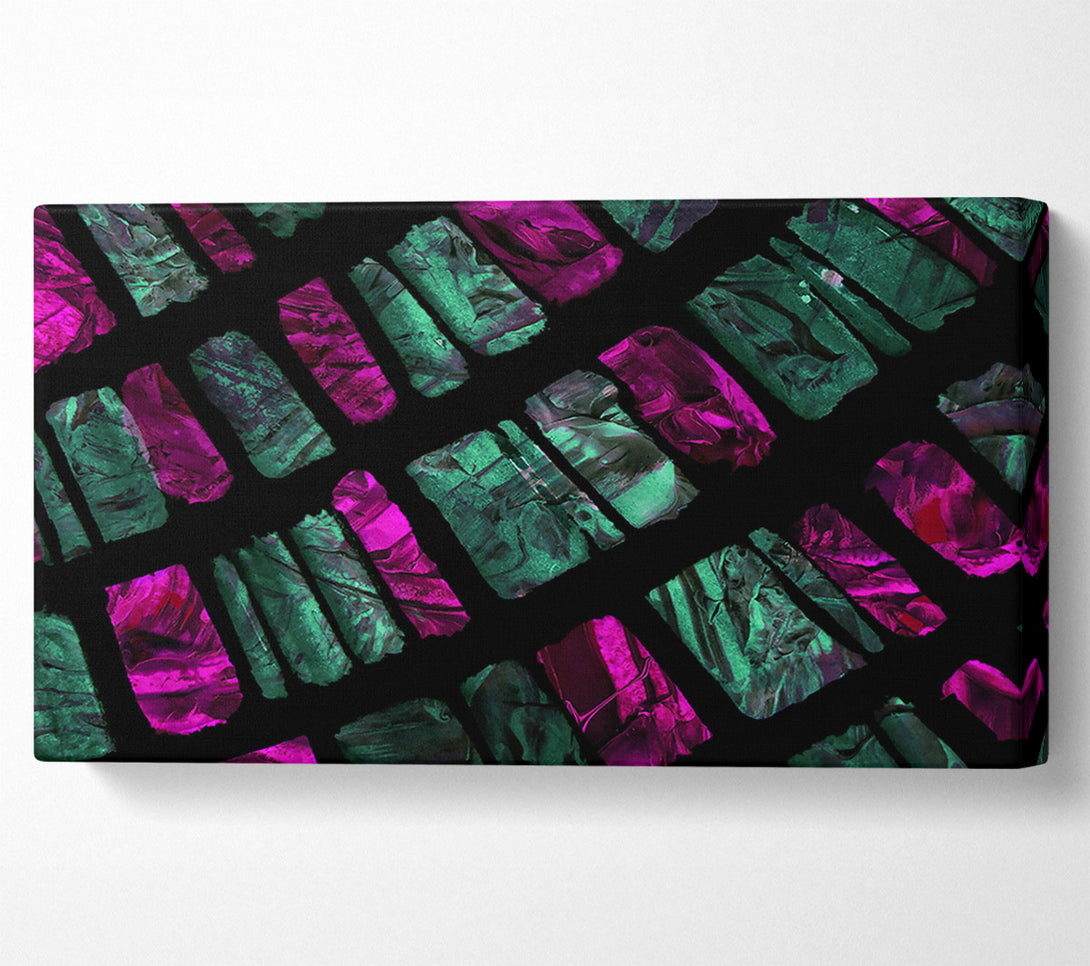  A Canvas Print of Fuchsia Brick Pattern Canvas Wall Art