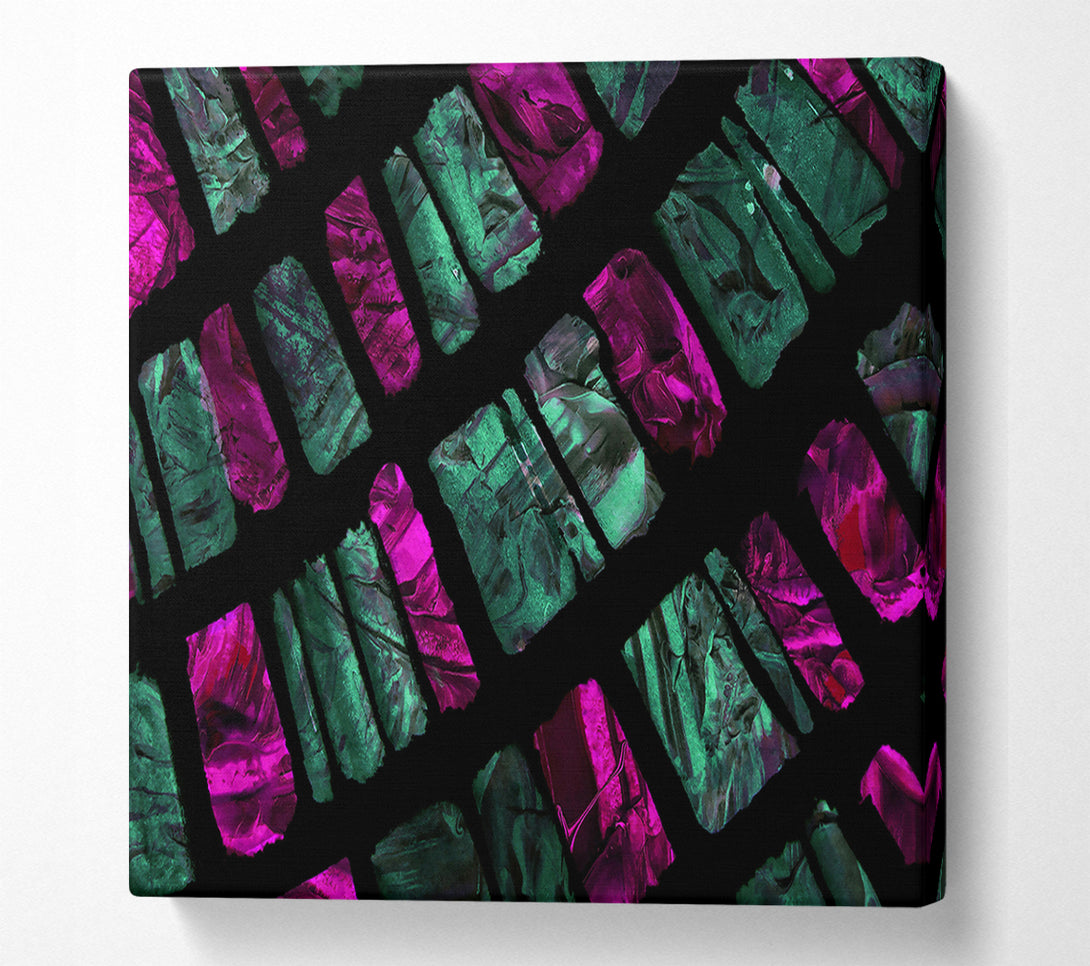  A Canvas Print of Fuchsia Brick Pattern Canvas Wall Art