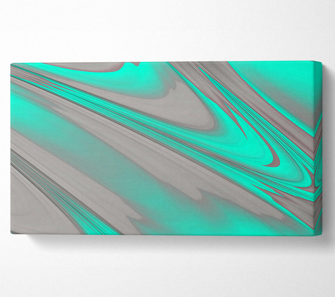  A Canvas Print of Aqua Flow Lines Canvas Art