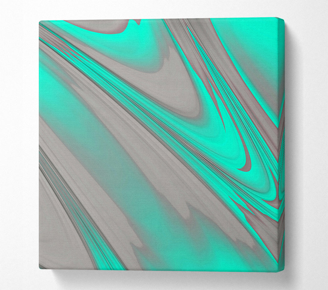  A Canvas Print of Aqua Flow Lines Canvas Art