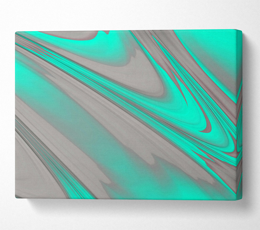  A Canvas Print of Aqua Flow Lines Canvas Art