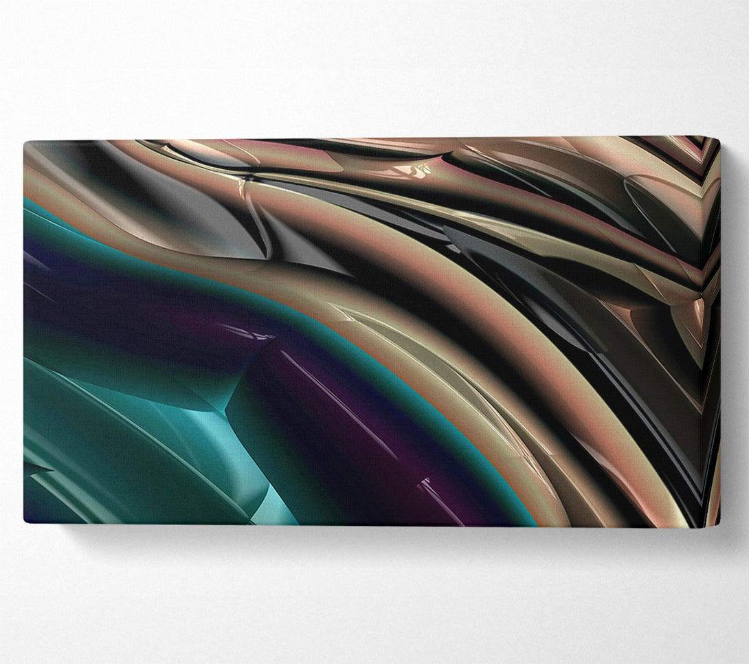  A Canvas Print of Teal Metallic Waves Canvas Wall Art