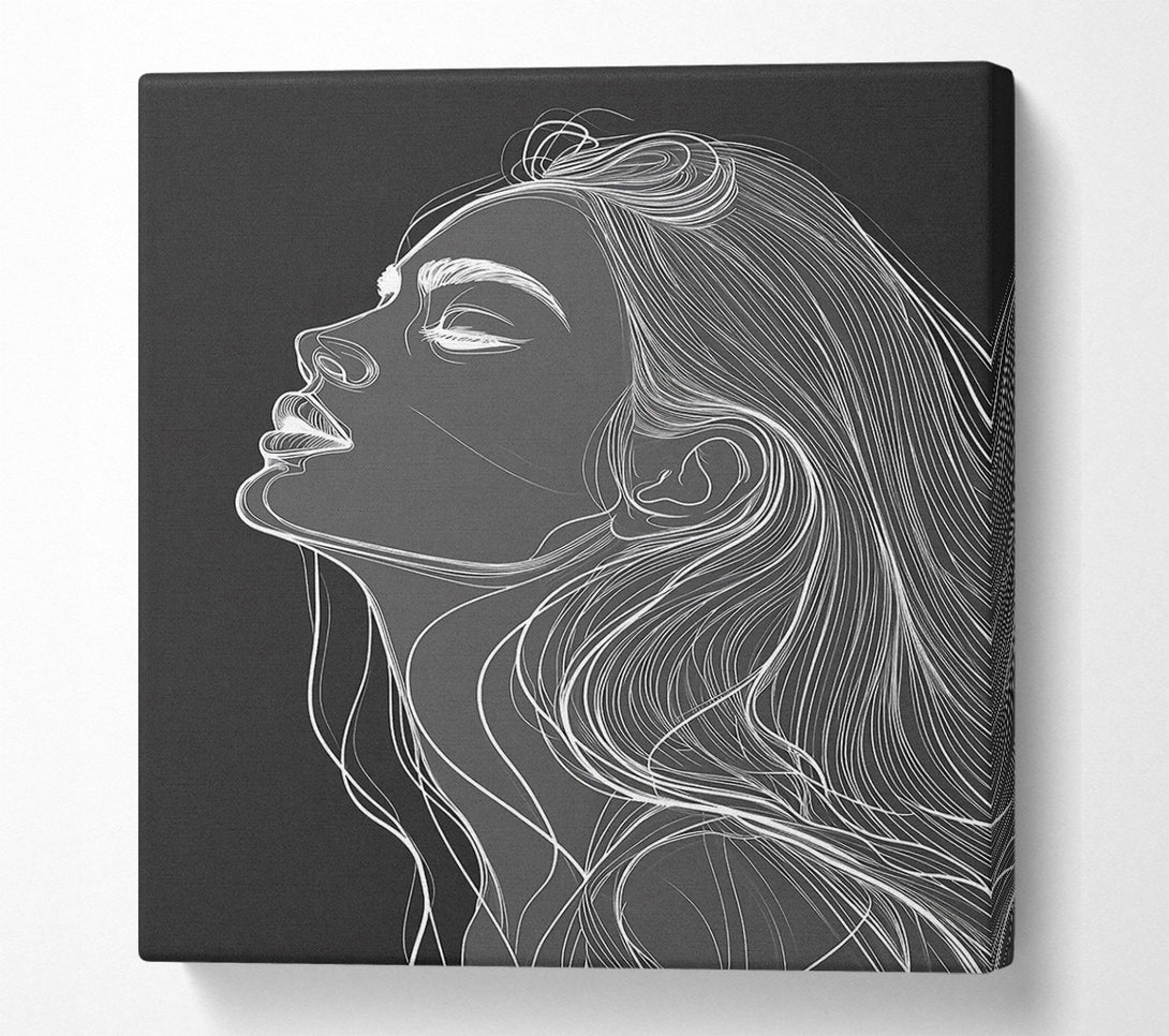  A Canvas Print of Lines In Grey Woman Canvas Wall Art