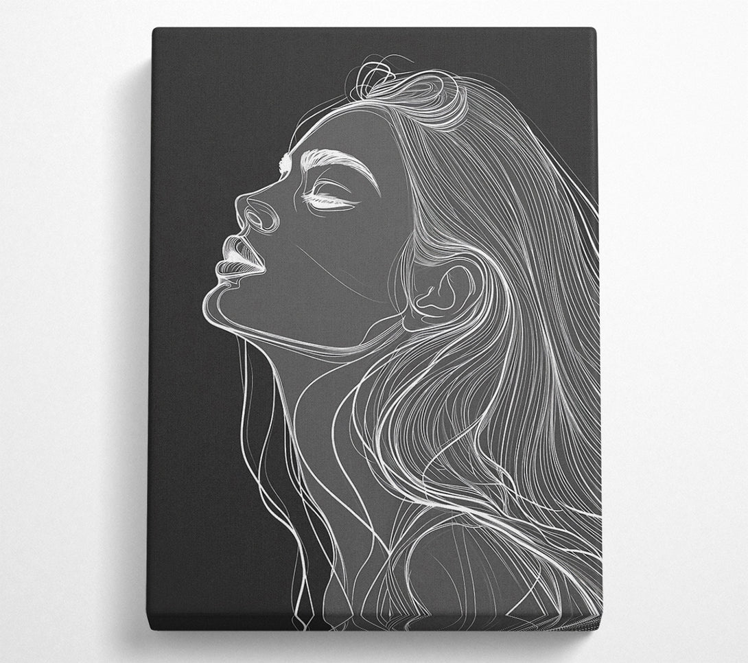  A Canvas Print of Lines In Grey Woman Canvas Wall Art