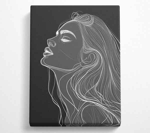  A Canvas Print of Lines In Grey Woman Canvas Wall Art