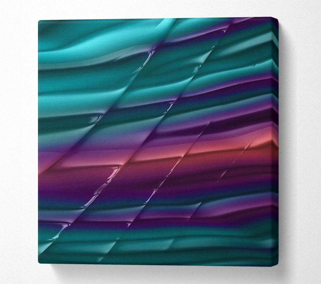  A Canvas Print of Teal Shimmering Stripes Canvas Print