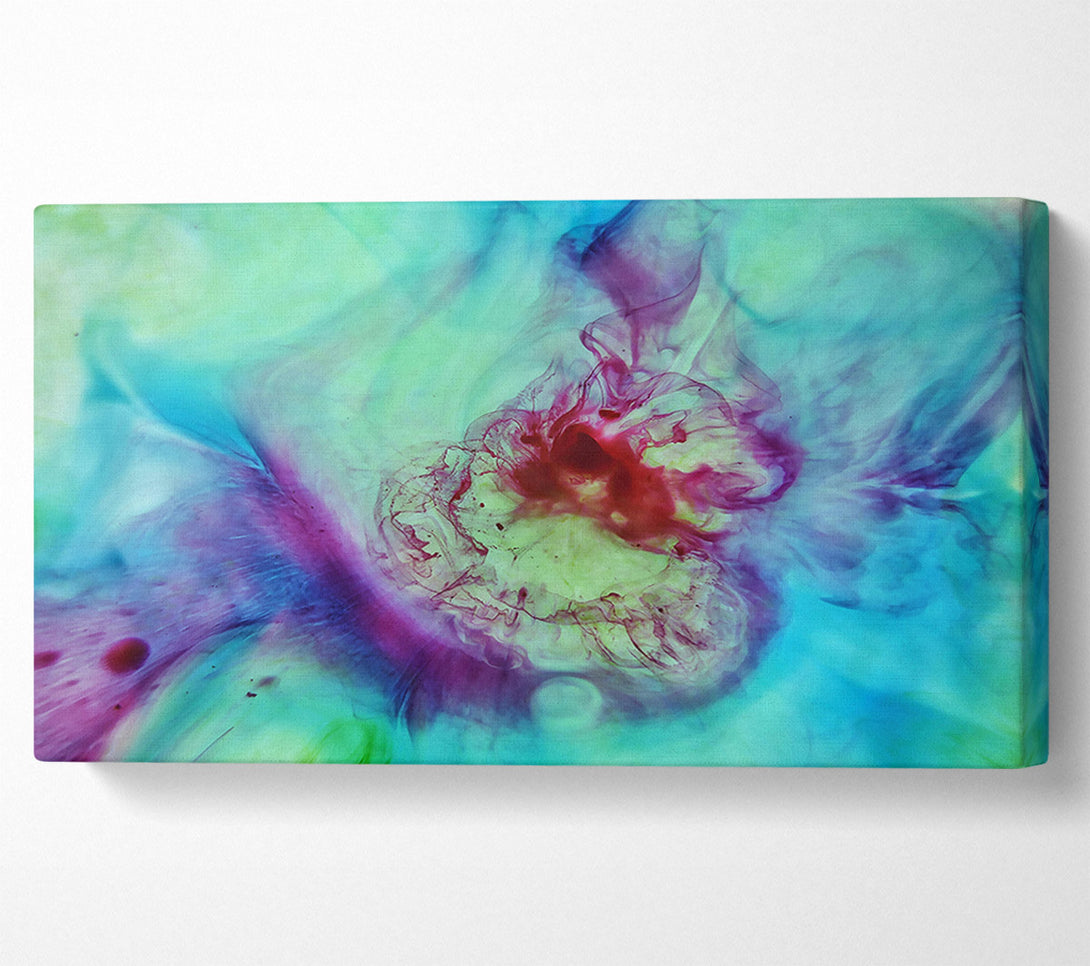  A Canvas Print of Teal Ink Bloom Canvas Print