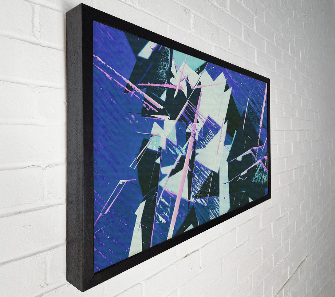  A Canvas Print of Azure Geometric Abstract Canvas Wall Art