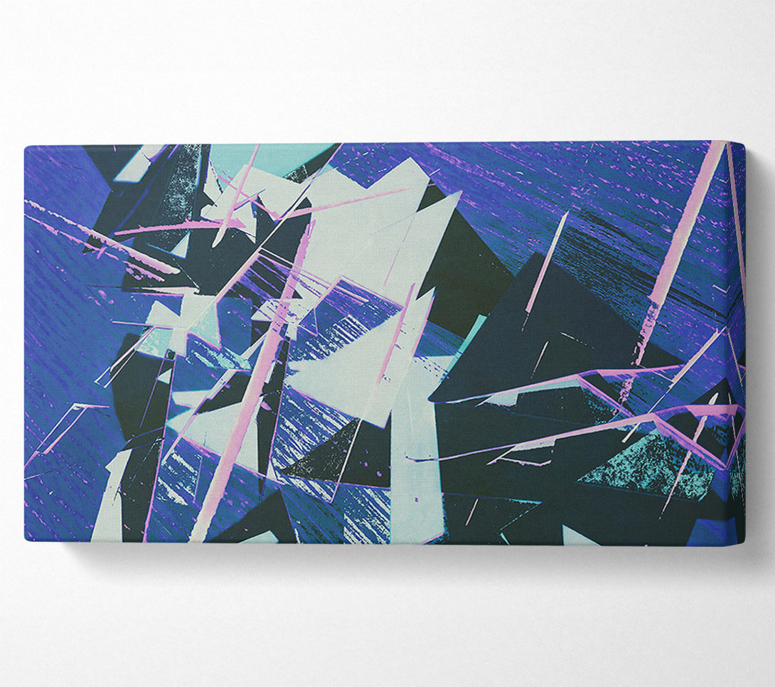  A Canvas Print of Azure Geometric Abstract Canvas Wall Art