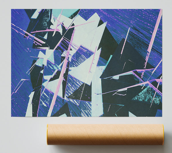 Azure Geometric Abstract Giclee Print