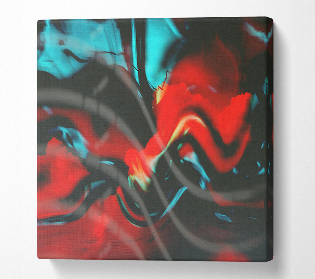  A Canvas Print of Crimson And Teal Flow Canvas Print