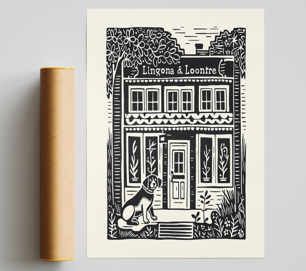Lino Print Cafe Print