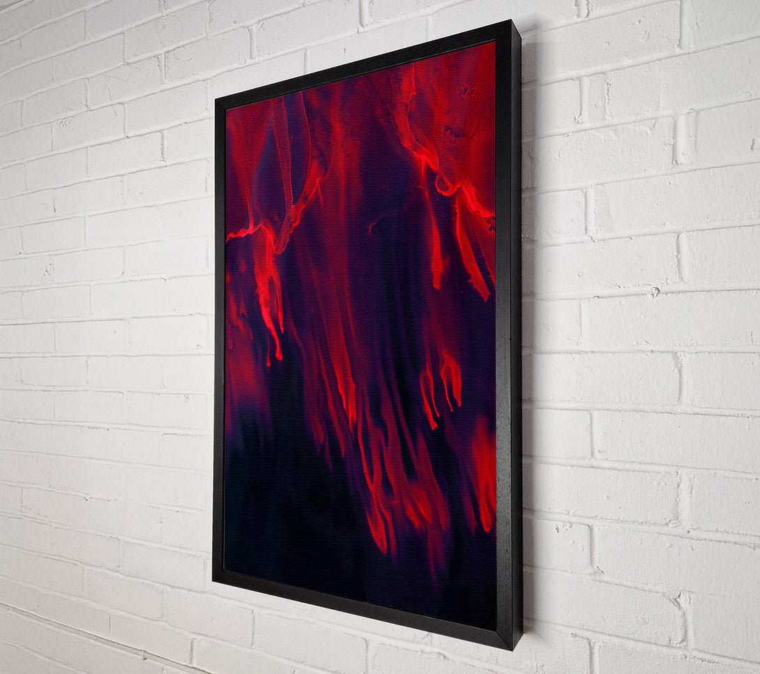  A Canvas Print of Crimson Ink Drips Canvas Art
