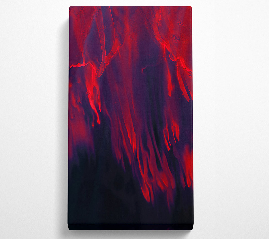  A Canvas Print of Crimson Ink Drips Canvas Art