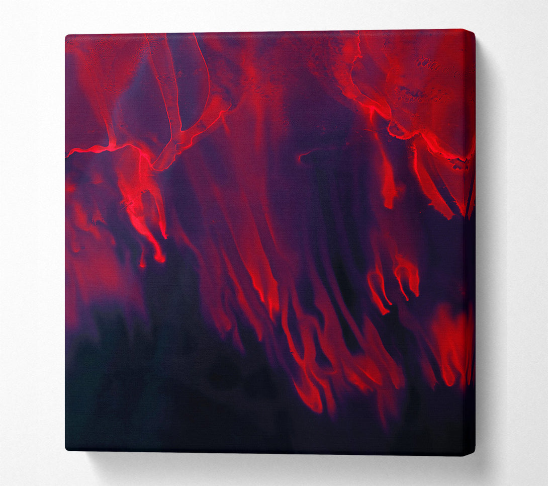 A Canvas Print of Crimson Ink Drips Canvas Art