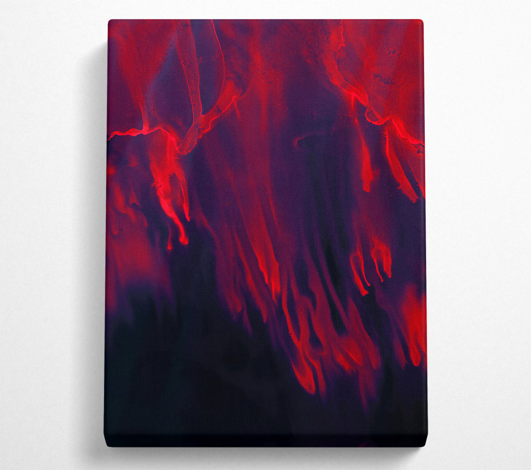  A Canvas Print of Crimson Ink Drips Canvas Art
