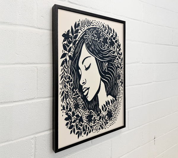 Lino Print Woman