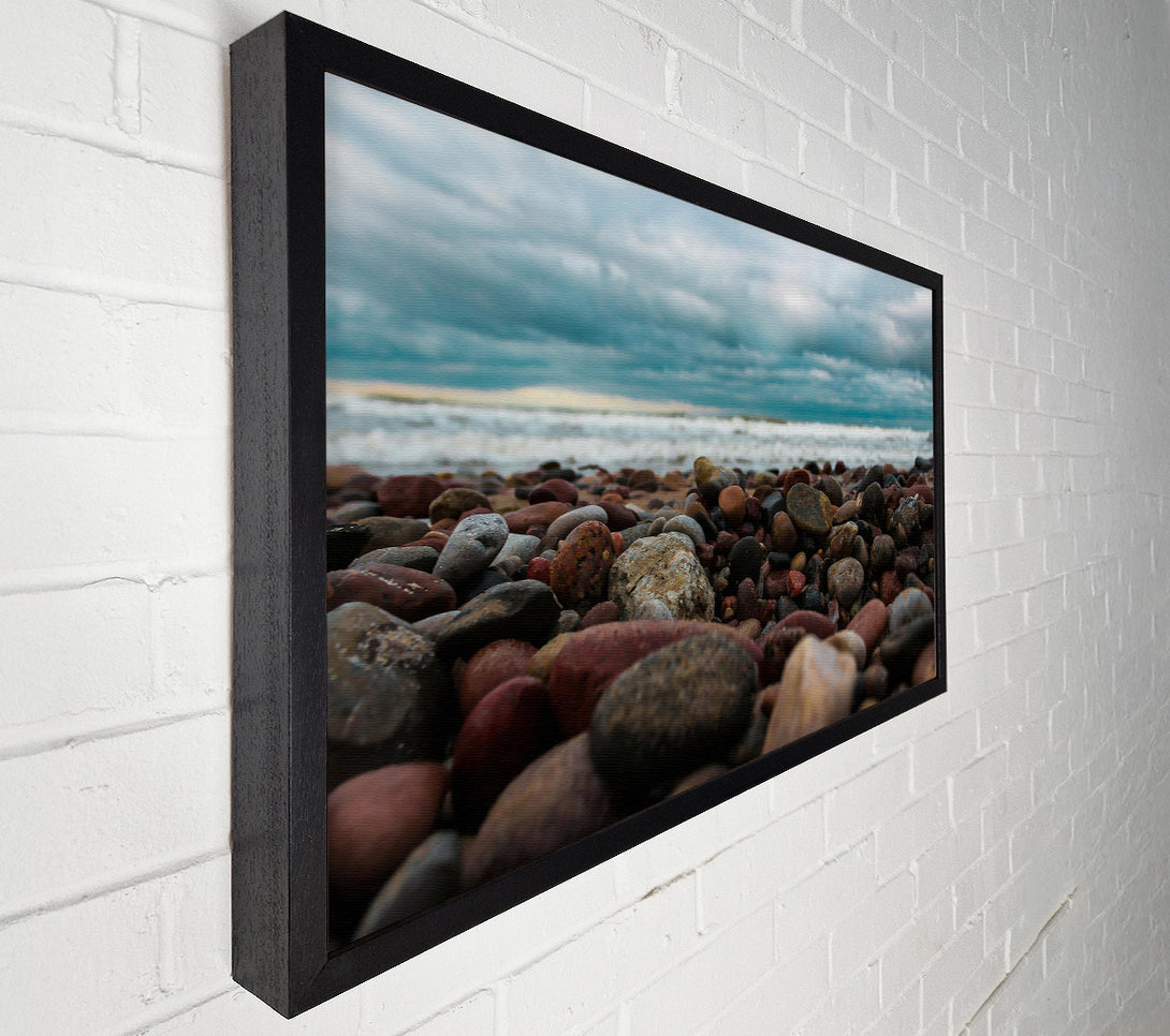  A Canvas Print of Gray Sky Pebbles Canvas Art