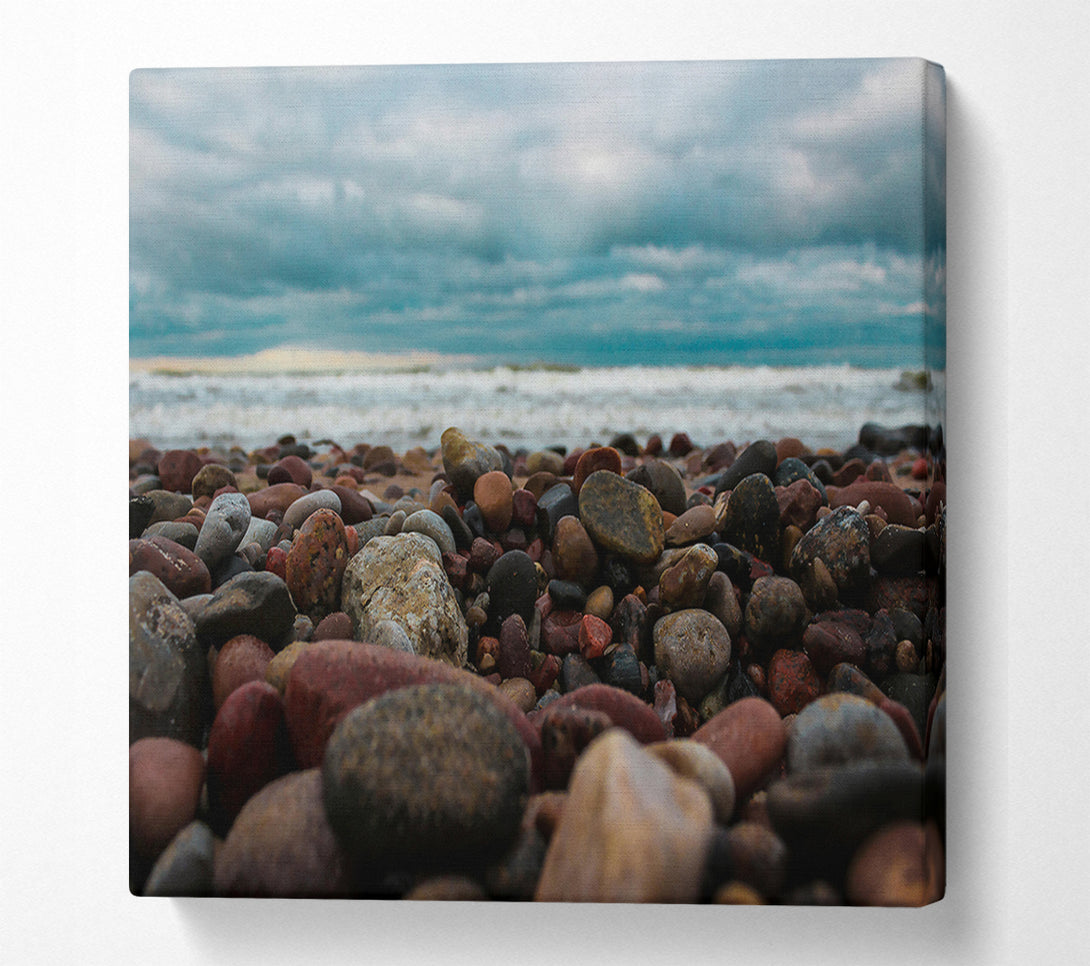  A Canvas Print of Gray Sky Pebbles Canvas Art
