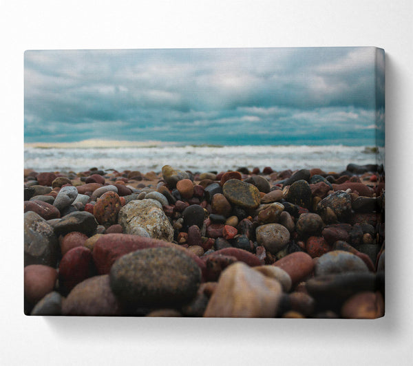  A Canvas Print of Gray Sky Pebbles Canvas Art
