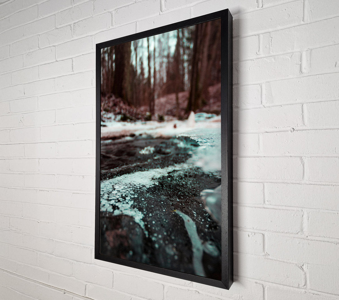  A Canvas Print of Teal Ice Flow Canvas Print
