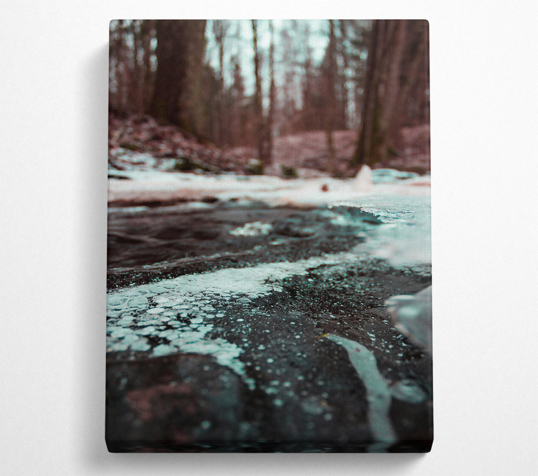  A Canvas Print of Teal Ice Flow Canvas Print