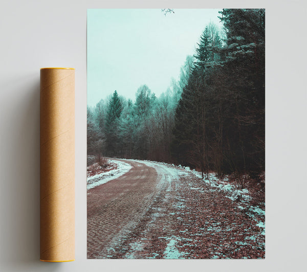 Blue Winter Road Poster