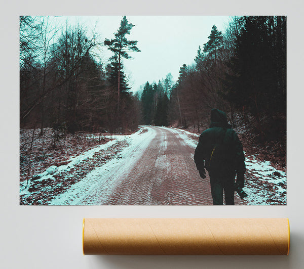 Teal Forest Path Print