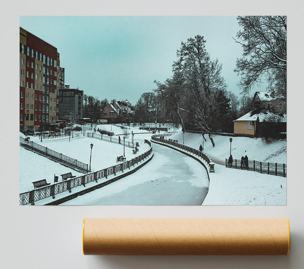 Frozen Blue Creekside Walk Print