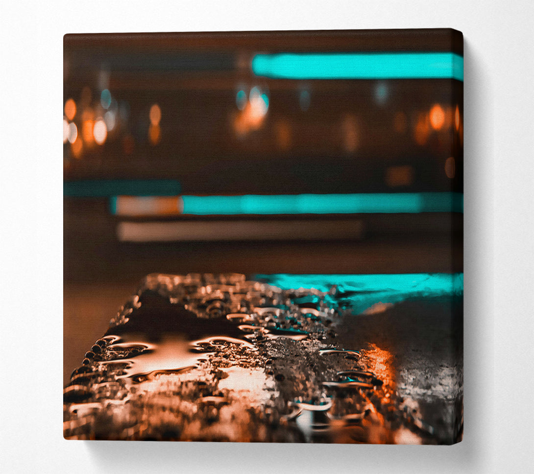  A Canvas Print of Orange Wet Reflections Canvas Print