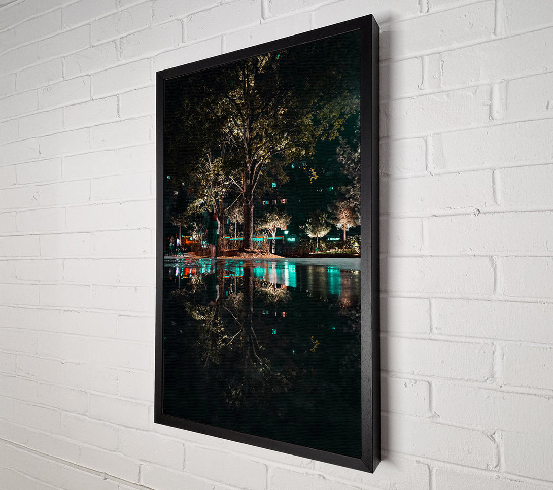  A Canvas Print of Teal Night Reflection Canvas Print