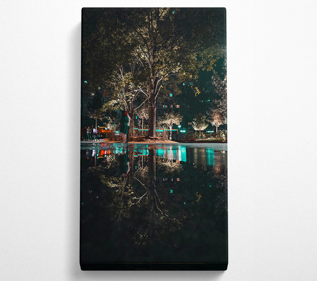  A Canvas Print of Teal Night Reflection Canvas Print