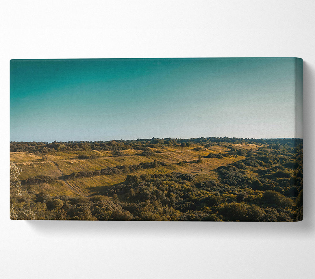  A Canvas Print of Teal Hillscape Canvas Art